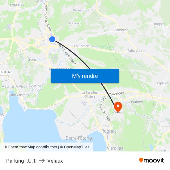 Parking I.U.T. to Velaux map