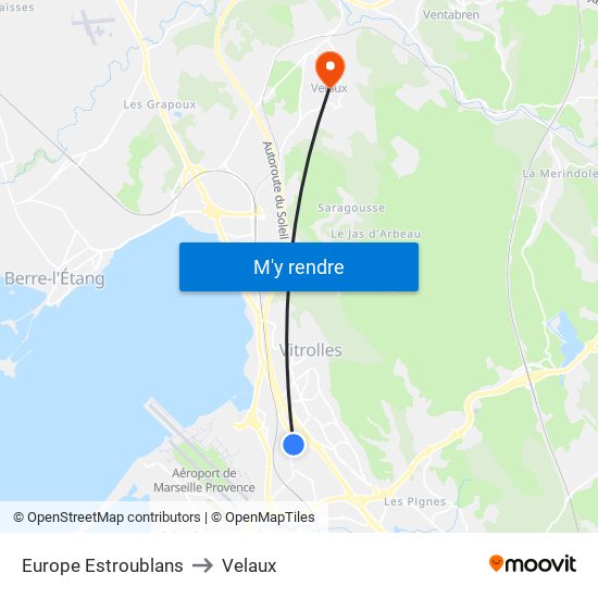Europe Estroublans to Velaux map