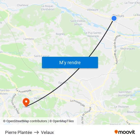 Pierre Plantée to Velaux map
