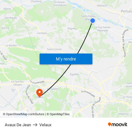 Avaux De Jean to Velaux map