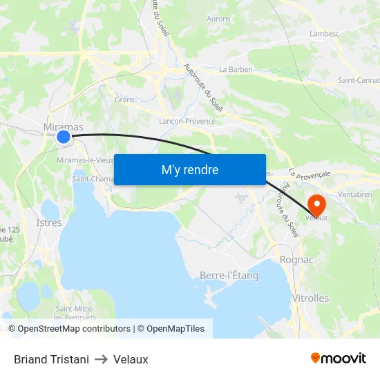 Briand Tristani to Velaux map