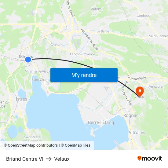 Briand Centre VI to Velaux map