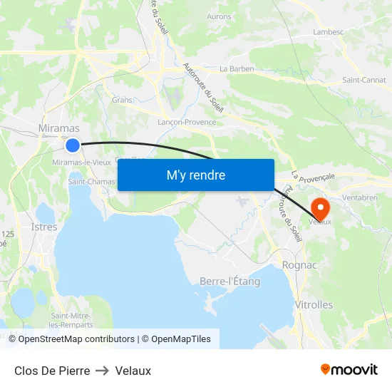 Clos De Pierre to Velaux map
