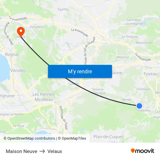 Maison Neuve to Velaux map