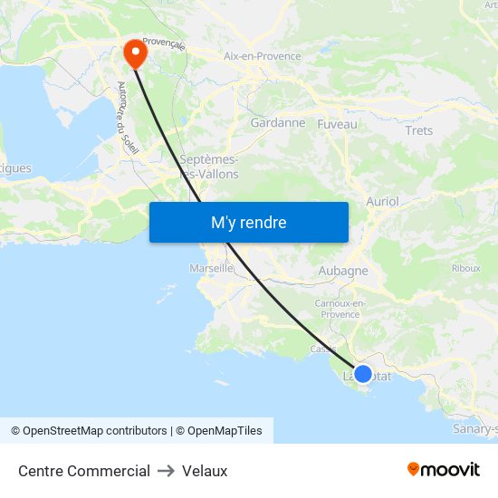 Centre Commercial to Velaux map