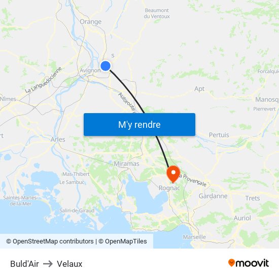 Buld'Air to Velaux map
