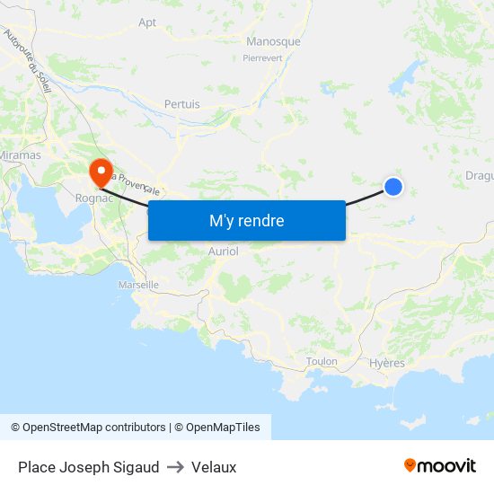 Place Joseph Sigaud to Velaux map