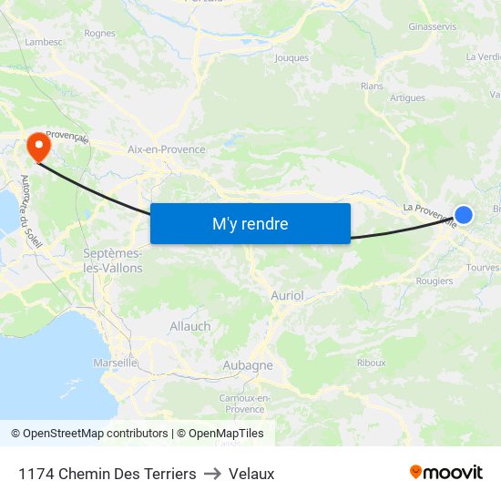 1174 Chemin Des Terriers to Velaux map