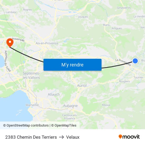 2383 Chemin Des Terriers to Velaux map
