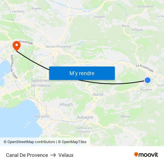 Canal De Provence to Velaux map