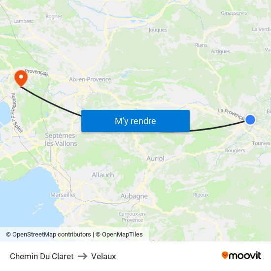 Chemin Du Claret to Velaux map