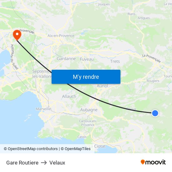 Gare Routiere to Velaux map