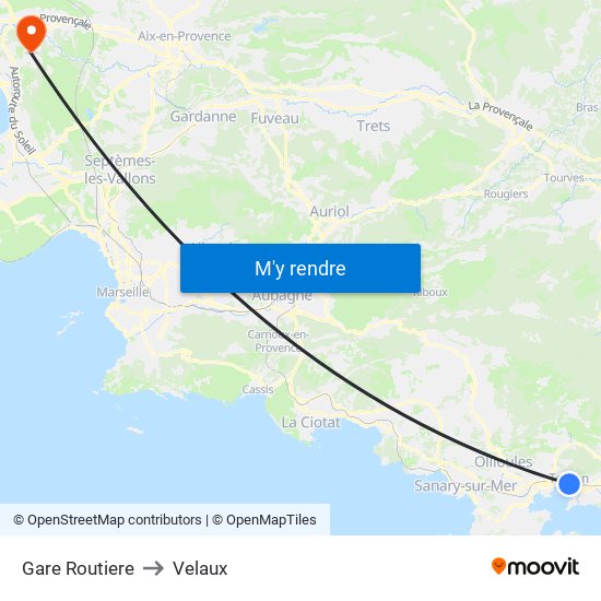 Gare Routiere to Velaux map