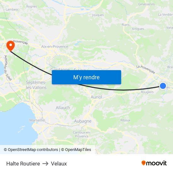 Halte Routiere to Velaux map