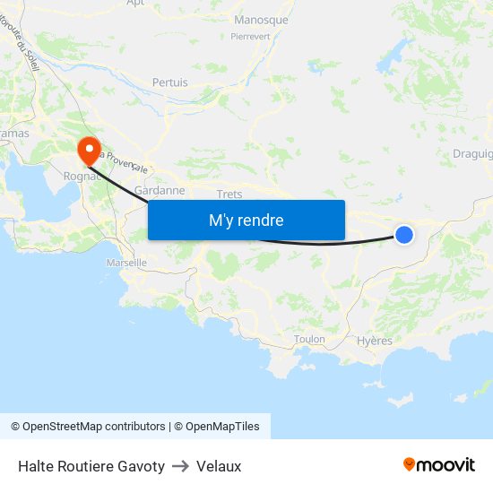 Halte Routiere Gavoty to Velaux map