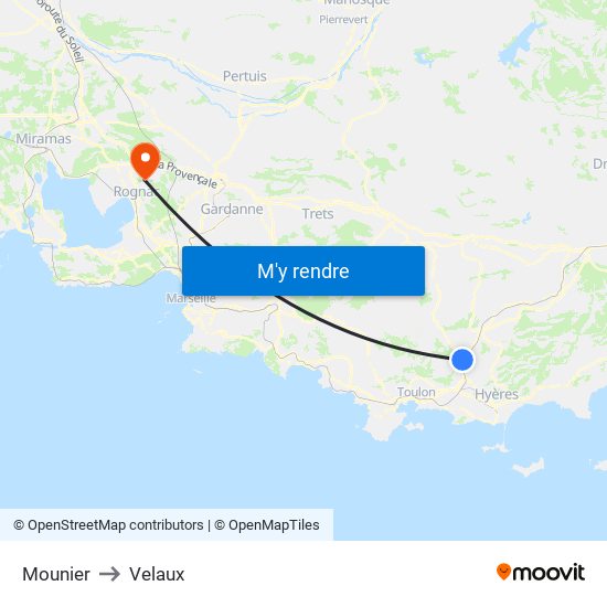 Mounier to Velaux map