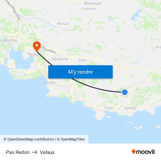 Pas Redon to Velaux map