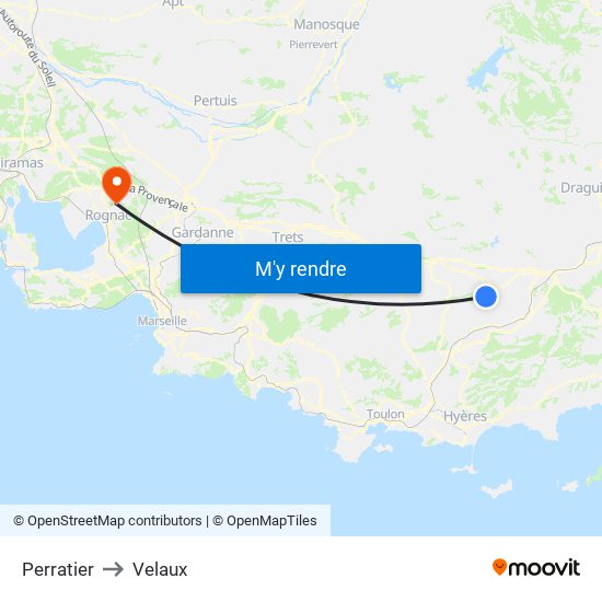 Perratier to Velaux map