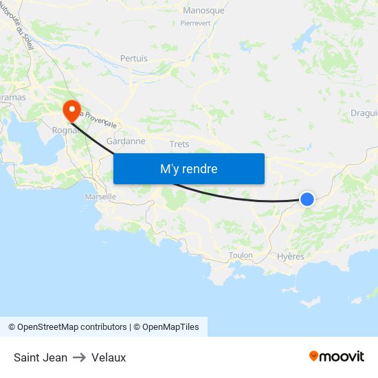 Saint Jean to Velaux map