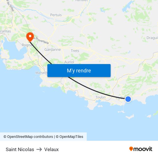 Saint Nicolas to Velaux map