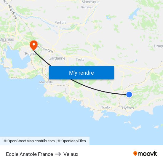 Ecole Anatole France to Velaux map
