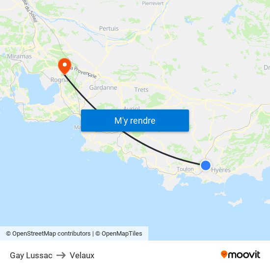 Gay Lussac to Velaux map