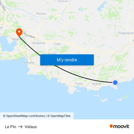 Le Pin to Velaux map