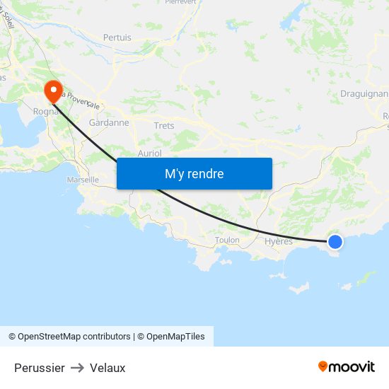 Perussier to Velaux map