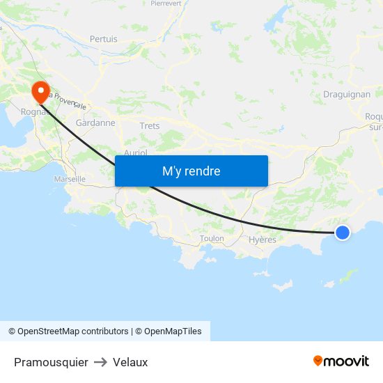 Pramousquier to Velaux map