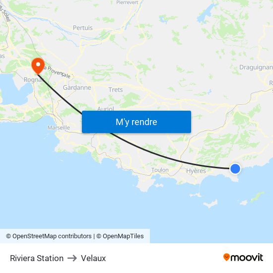 Riviera Station to Velaux map