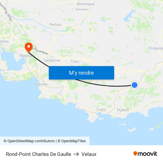 Rond-Point Charles De Gaulle to Velaux map