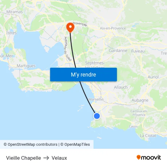 Vieille Chapelle to Velaux map