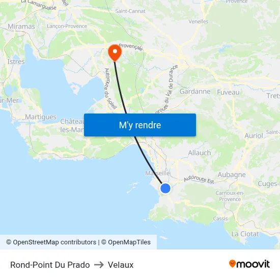 Rond-Point Du Prado to Velaux map