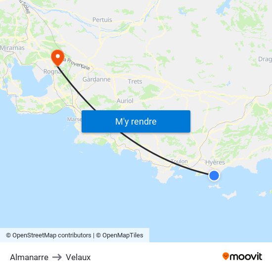 Almanarre to Velaux map