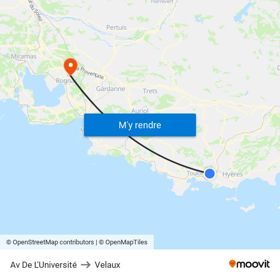 Av De L'Université to Velaux map