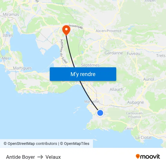 Antide Boyer to Velaux map