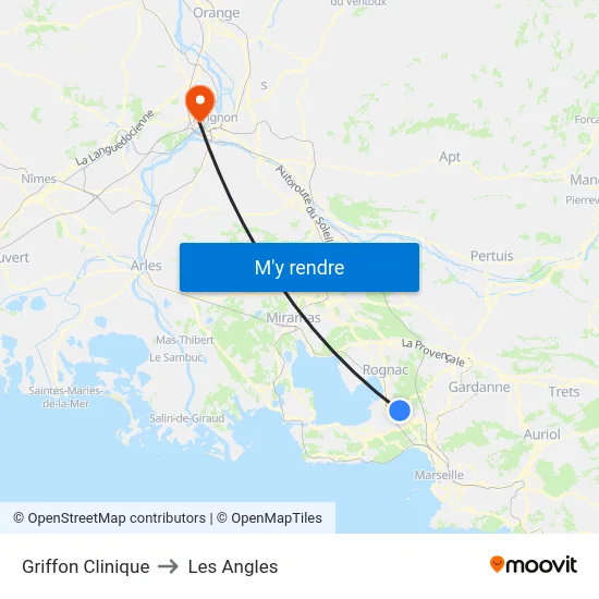 Griffon Clinique to Les Angles map