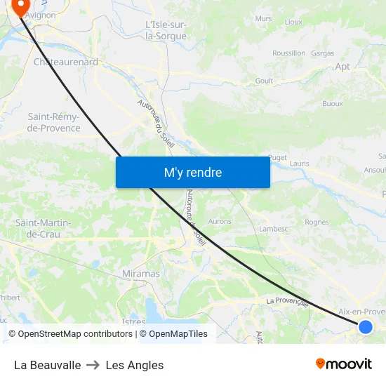 La Beauvalle to Les Angles map