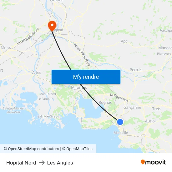 Hôpital Nord to Les Angles map