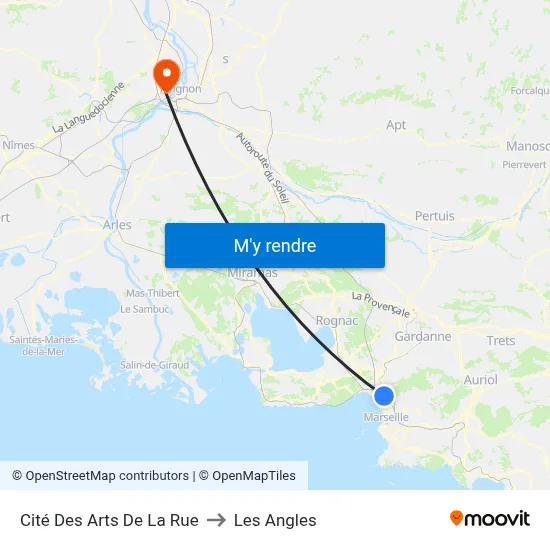 Cité Des Arts De La Rue to Les Angles map