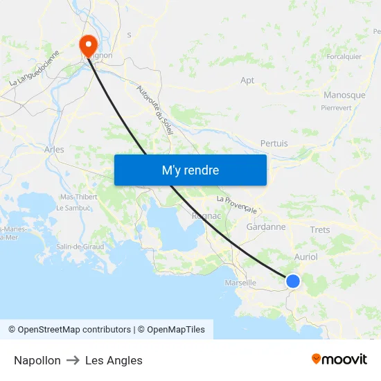 Napollon to Les Angles map