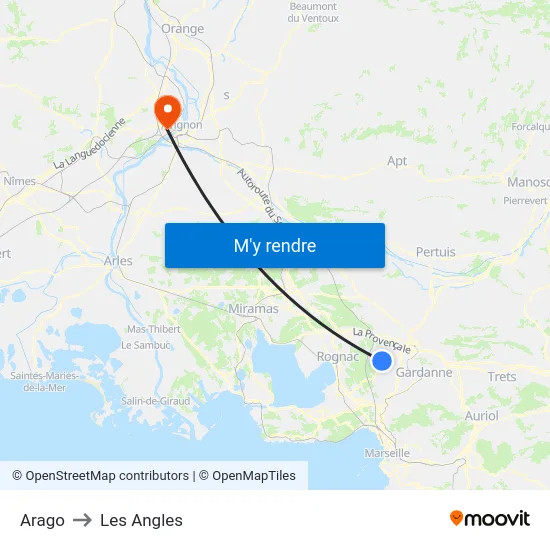 Arago to Les Angles map