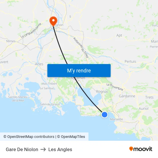 Gare De Niolon to Les Angles map