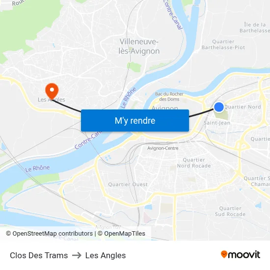 Clos Des Trams to Les Angles map