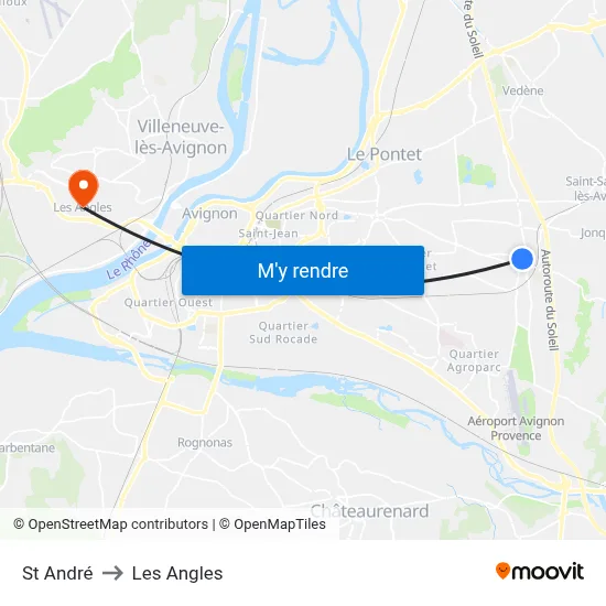 St André to Les Angles map