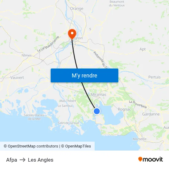 Afpa to Les Angles map