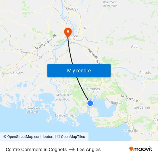 Centre Commercial Cognets to Les Angles map