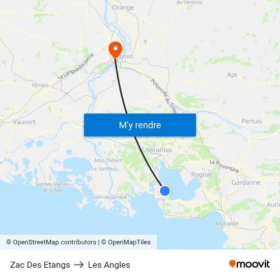 Zac Des Etangs to Les Angles map