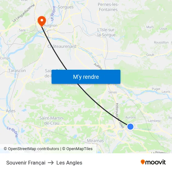 Souvenir Françai to Les Angles map