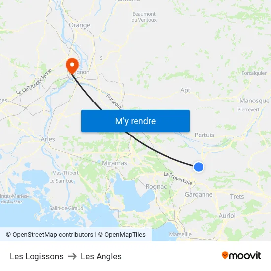 Les Logissons to Les Angles map